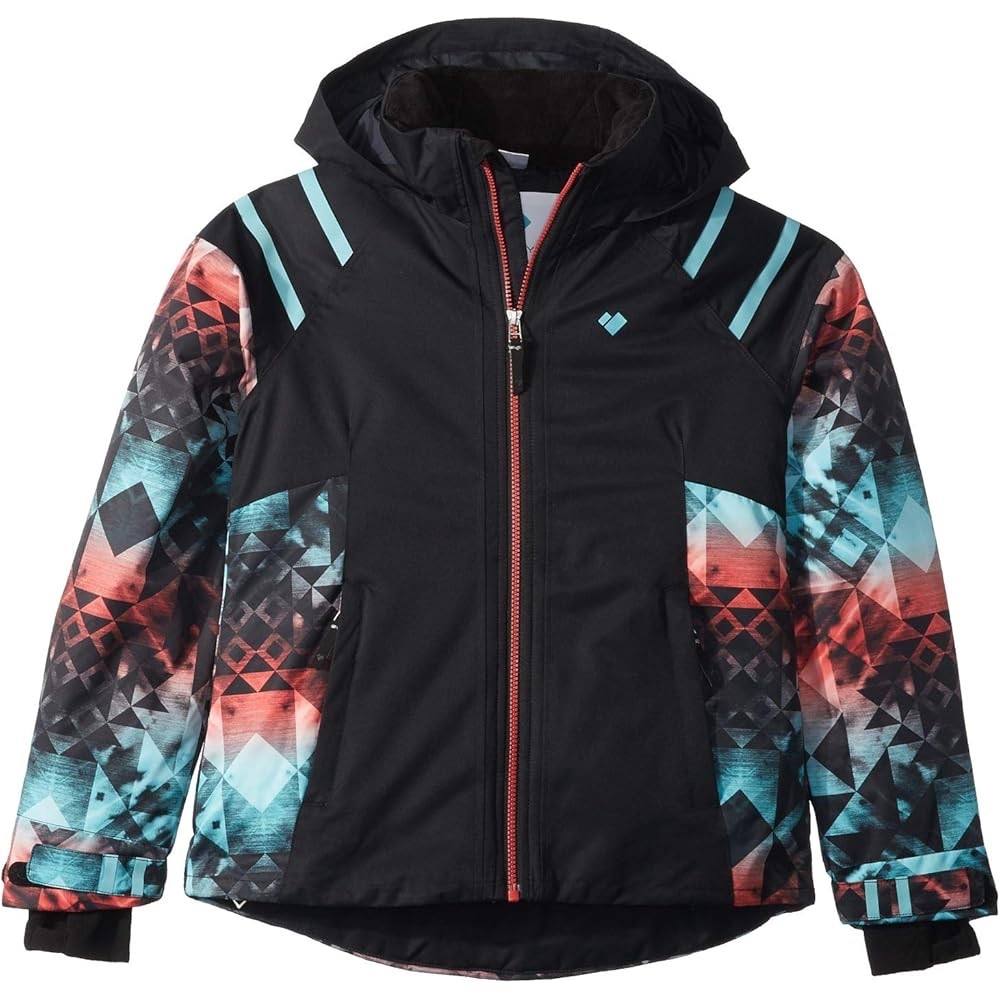 Obermeyer girls ski jacket with Black and Multicolor Design